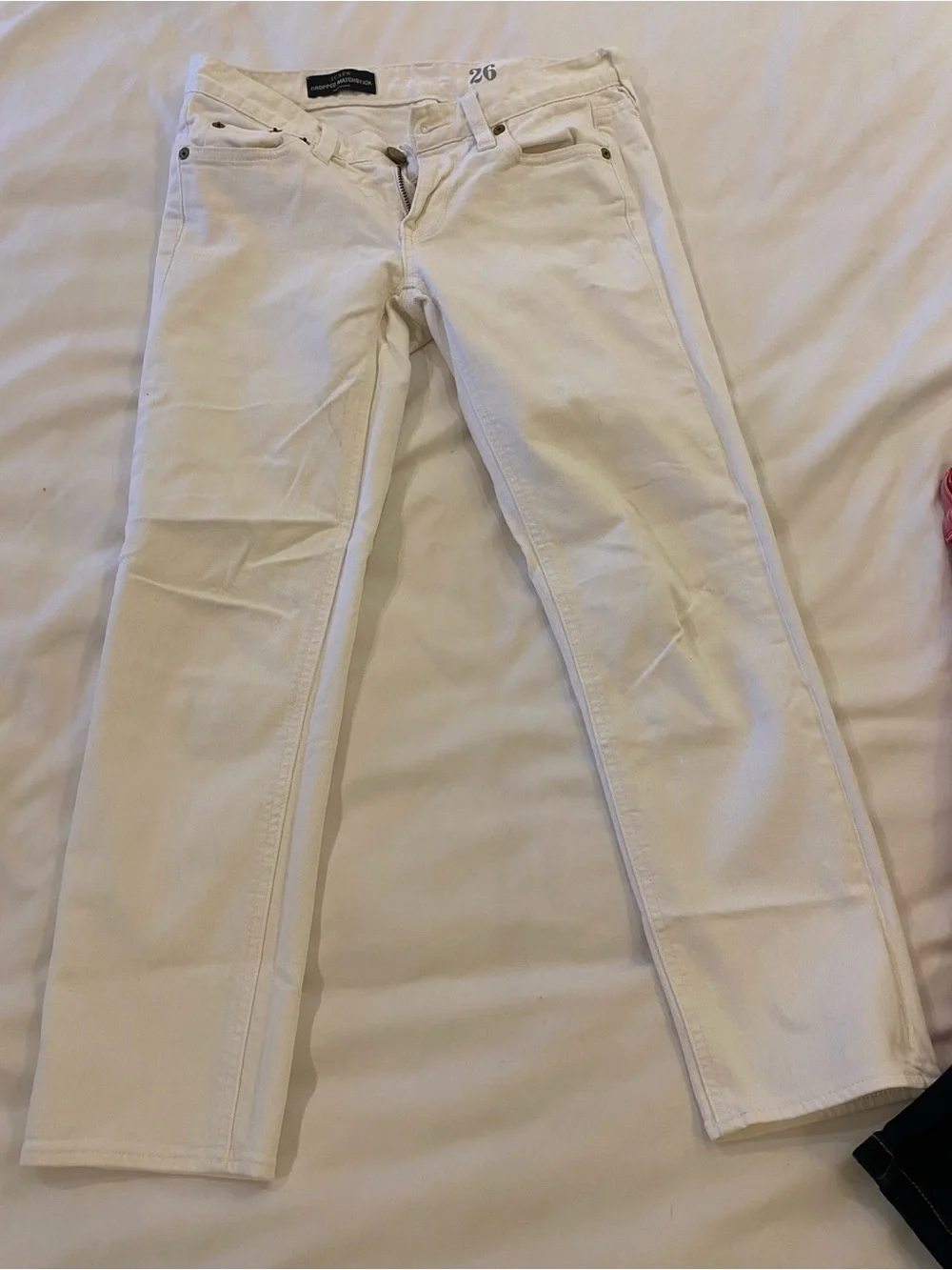 J. Crew Cropped Matchstick Jeans in White